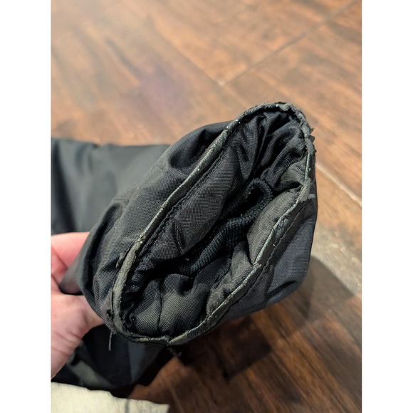 National Patrol Jacket Mens Large Black Bomber Fur Collar Quilted Flag Patch - Picture 10 of 12